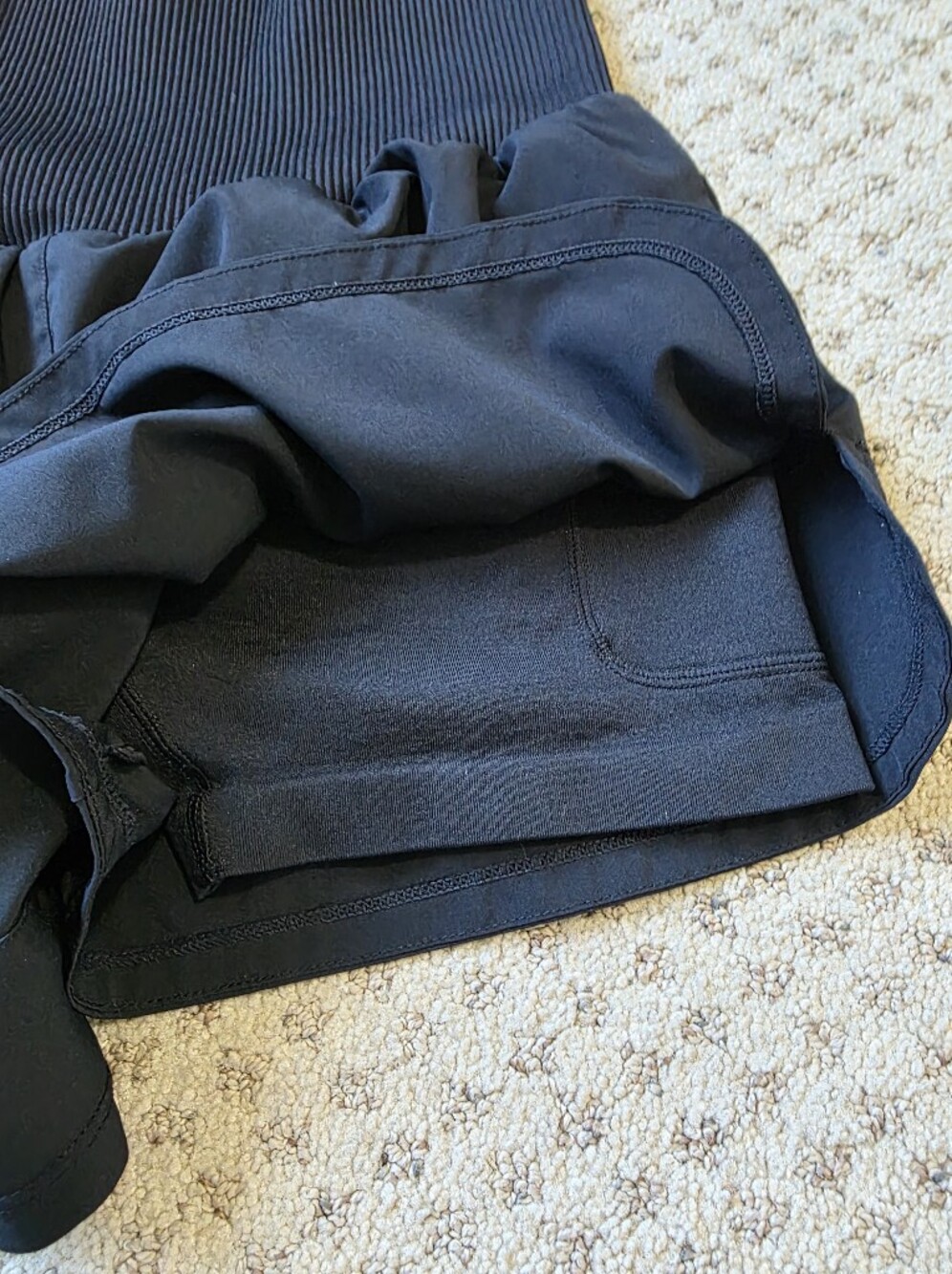 JoyLab Black High-Rise Short with Ribbed Waistband - Picture 3 of 8